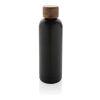 Wood RCS certified recycled stainless steel vacuum bottle black | No Branding | not available | not available