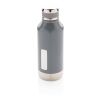 Leak proof vacuum bottle with logo plate grey | No Branding | not available | not available