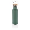 Modern stainless steel bottle with bamboo lid green | No Branding | not available | not available