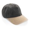 BEAU AWARE™ Washed 6 panel 270gsm cotton twill two tone cap black | No Branding | not available | not available | not available