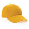 Impact 6 panel 190gr Recycled cotton cap with AWARE™ tracer yellow | No Branding | not available | not available | not available