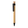 Bamboo pen with wheatstraw clip black | No Branding | not available | not available