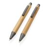 FSC® bamboo modern pen set in box brown | No Branding | not available | not available