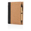 Cork spiral notebook with pen black | No Branding | not available | not available