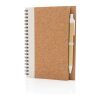 Cork spiral notebook with pen White | No Branding | not available | not available
