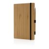 FSC® bamboo notebook and infinity pencil set brown | No Branding | not available | not available