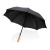 23" Impact AWARE™ RPET 190T auto open bamboo umbrella black | No Branding | not available | not available