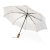 Kaycey 21" AWARE™ RPET Acacia wood mini auto open umbrella grey | No Branding | not available | not available