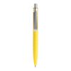 Prodir QS01 push ballpoint pen Soft Touch with metal clip yellow-silver | Without Branding | Black