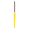 Prodir QS20 push ballpoint pen Soft Touch with metal clip yellow-silver | Without Branding | Blue