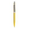 Prodir QS40 push ballpoint pen Soft Touch with metal clip yellow-silver | Without Branding | Blue