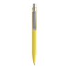 Prodir QS50 push ballpoint pen Soft Touch with metal clip yellow-silver | Without Branding | Blue