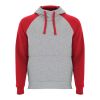 Badet unisex two-tone hoodie Standard | Heather grey-Red | XL | No Branding | not available | not available | not available