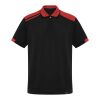 Samurai 160 g/m2 unisex antibacterial short sleeve polo  Standard | Solid black-Red | XL | No Branding | not available | not available | not available