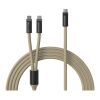 VINGA Baltimore silicone multi charging cable (C+2C) grey