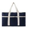 VINGA Volonne AWARE™ recycled canvas beach bag blue-off white | No Branding | not available | not available | not available