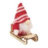 Gnome on wooden sleigh red