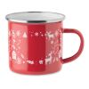 Christmas enamel mug 300ml red