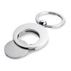 Metal key ring with token shiny silver | No Branding | not available | not available