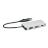 3 port USB hub with 20cm cable silver | No Branding | not available | not available