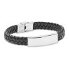 Braided faux leather bracelet black | No Branding | not available | not available