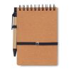 Recycled notebook with ball pen brown | No Branding | not available | not available | not available