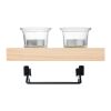 Tea light holder set with stand wood