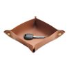 Foldable PU key tray brown