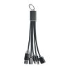 3-in-1 charging cable keyring black