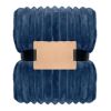 RPET fleece striped blanket blue