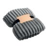 RPET fleece striped blanket grey