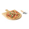Bamboo pizza board & cutter wood