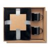 Fleece blanket & 2 mugs set black