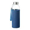Glass bottle in denim look pouch 500 ml blue | No Branding | not available | not available | not available