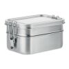 Stainless steel lunch box with  2 compartments matt silver | No Branding | not available | not available | not available