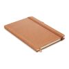 A5 recycled notebook 80 lined with pen holder brown | No Branding | not available | not available