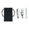 3-piece camping cutlery set black | No Branding | not available | not available | not available