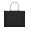 Jute bag with cotton handle black