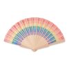 Rainbow wooden hand fan multicolour | No Branding | not available | not available