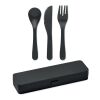 Cutlery set in PP black | No Branding | not available | not available | not available