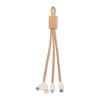 3 in 1 cork charging cable beige | No Branding | not available | not available