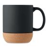 Matt ceramic cork mug 300 ml black | No Branding | not available | not available
