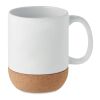 Matt ceramic cork mug 300 ml white | No Branding | not available | not available