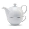 Teapot and cup set 400 ml white | No Branding | not available | not available