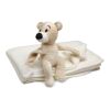 Fleece blanket with bear white