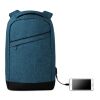 2 tone backpack incl USB plug blue | No Branding | not available | not available | not available