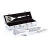 3pcs BBQ set in aluminium box silver-black | No Branding | not available | not available
