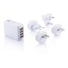 Travel plug with 4 USB ports White | No Branding | not available | not available