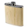 Stainless steel and bamboo hip flask Hayden brown | No Branding | not available | not available