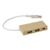 Aluminium and recycled paper USB hub Paulo brown | No Branding | not available | not available